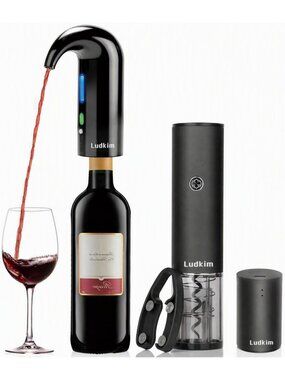 Rechargeable Electric Wine Opener Set with Vacuum Pump & Aerator - Perfect Gift!